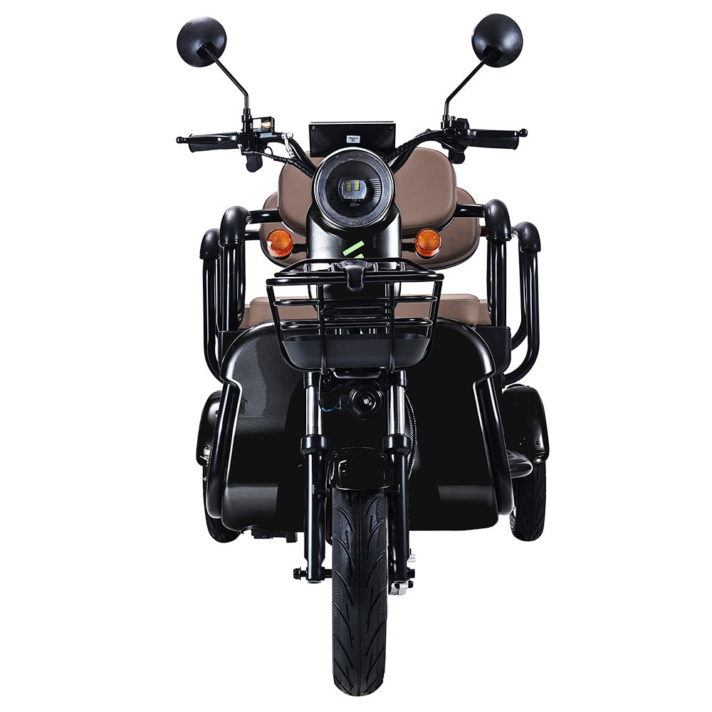Freejoyer FV6 Max Electric Tricycle, 1800W Motor, 72V 20Ah Battery, 10*3 inch Tire, 25km/h Max Speed, 60km Range, Front Disc Brake &amp; Rear Drum Brake, Hydraulic Front Fork - Black