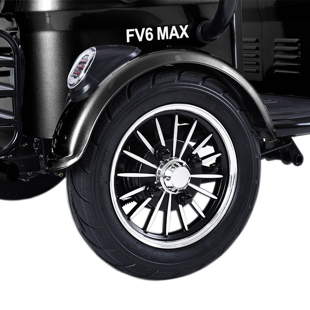 Freejoyer FV6 Max Electric Tricycle, 1800W Motor, 72V 20Ah Battery, 10*3 inch Tire, 25km/h Max Speed, 60km Range, Front Disc Brake &amp; Rear Drum Brake, Hydraulic Front Fork - Black