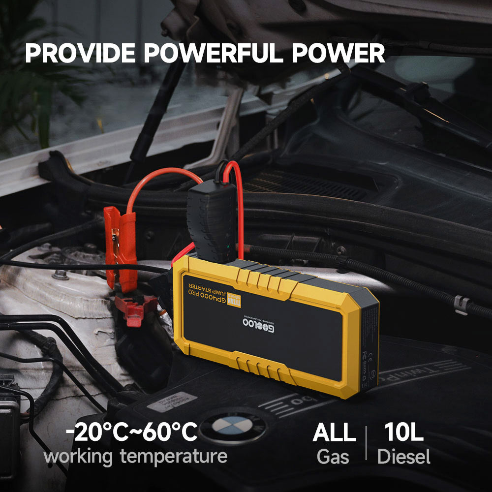 GOOLOO GP4000 PRO Jump Starter, 26800mAh Power Bank, 4000A Peak, 15V 10A DC Output, 1W White LED, 10L Diesel