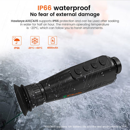 GTGUARD AI15 Thermal Imaging Night Vision Monocular, 60Hz Screen Refresh Rate, 1-8x Digital Zoom, 384*288 Resolution, IP66 Waterproof, Built-in 32GB Storage, 5 Image Mode, 4000mAh Battery