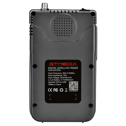 GTMEDIA V8 Finder 2 Satellite Finder Digital FTA DVB-S/S2/S2X Signal Measuring Meter Detector Receiver - Black
