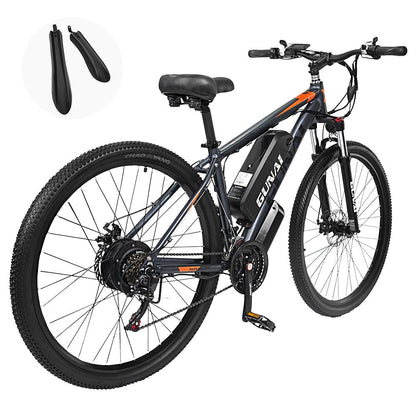 GUNAI GN29 Electric Bike 29*2.1 inch Tire 48V 750W Motor 50km/h Max Speed 15Ah Battery 90km Max Range 130kg Max Load Dual Disc Brakes Mountain E-Bike