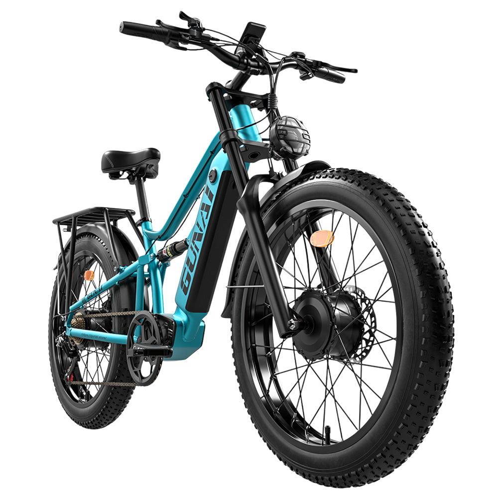 GUNAI-M2 Electric Bike, 2*750W Motor, 48V 17.5AH Battery, 26*4.0 Inch Tires, 60km/h Max Speed, 55km Range, Hydraulic Disc Brake, Dual Suspension, Shimano 7-Speed