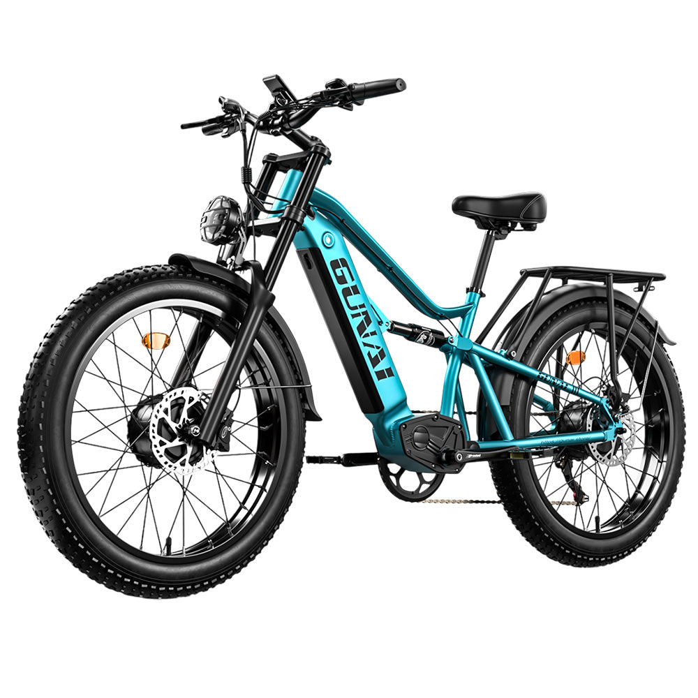 GUNAI-M2 Electric Bike, 2*750W Motor, 48V 17.5AH Battery, 26*4.0 Inch Tires, 60km/h Max Speed, 55km Range, Hydraulic Disc Brake, Dual Suspension, Shimano 7-Speed