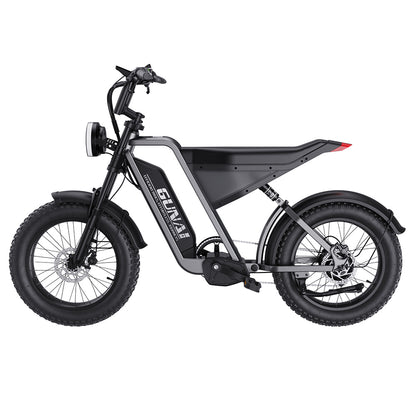 GUNAI-Y Electric Bike, 1000W Motor, 48V 18Ah Battery, 20*4.0-inch Fat Tires, 60km/h Max Speed, 100km Range, Hydraulic Disc Brake, Front &amp; Rear Suspension, Shimano 7-Speed