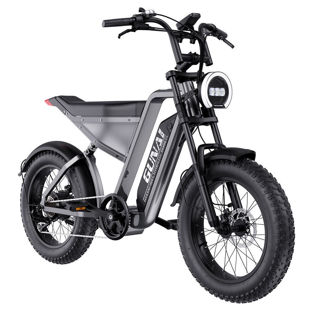 GUNAI-Y Electric Bike, 1000W Motor, 48V 18Ah Battery, 20*4.0-inch Fat Tires, 60km/h Max Speed, 100km Range, Hydraulic Disc Brake, Front &amp; Rear Suspension, Shimano 7-Speed