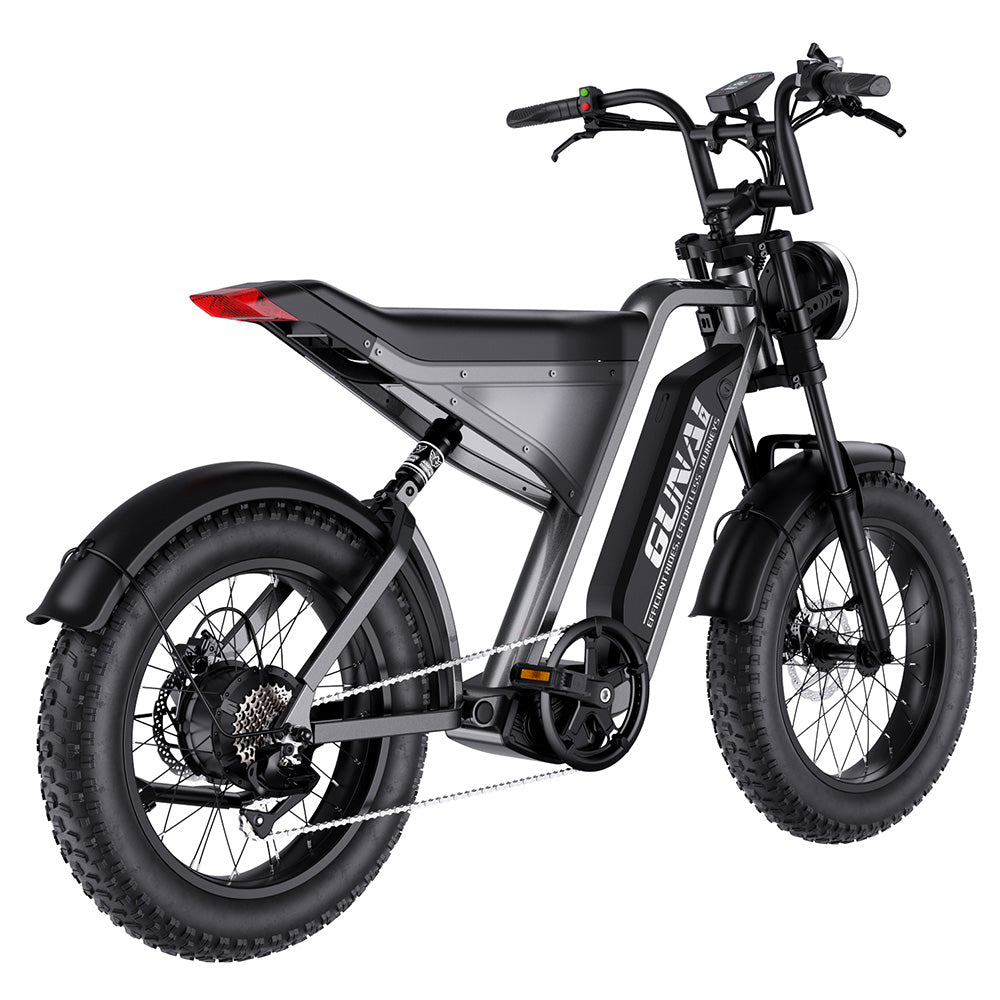 GUNAI-Y Electric Bike, 1000W Motor, 48V 18Ah Battery, 20*4.0-inch Fat Tires, 60km/h Max Speed, 100km Range, Hydraulic Disc Brake, Front &amp; Rear Suspension, Shimano 7-Speed