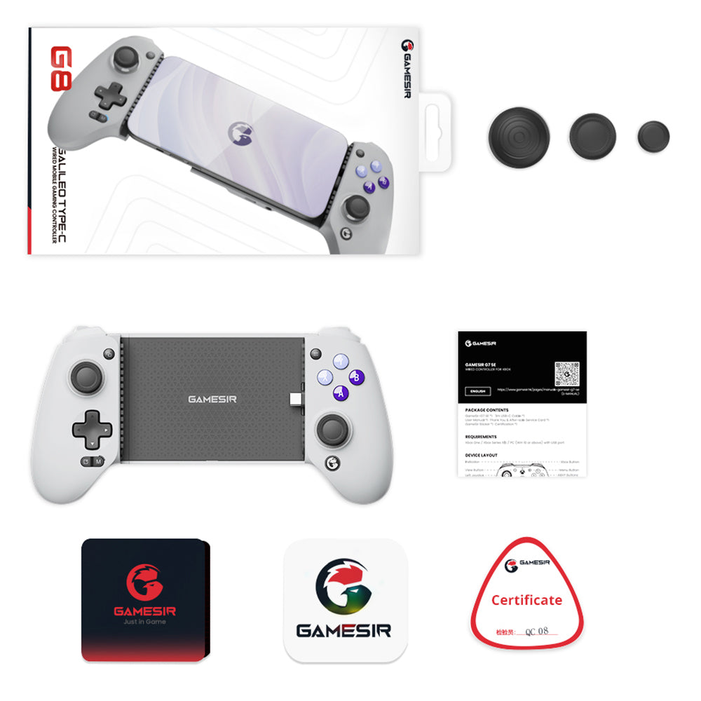 GameSir G8 Galileo Type-C Mobile Gaming Controller, Plug and Play Gamepad with Hall Effect Joysticks/Hall Trigger, 3.5mm Audio Jack, Compatible with Android &amp; iPhone 15 Series