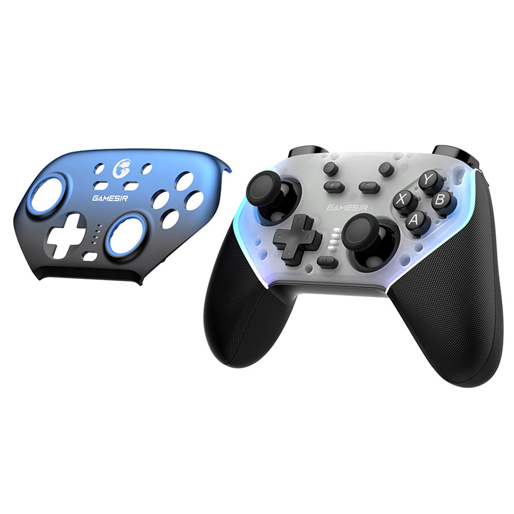GameSir Super Nova Gaming Controller, Hall Effect Stick &amp; Trigger, Detachable Faceplate, RGB Lighting, Compatible with PC / Android / iOS / Switch - Blue
