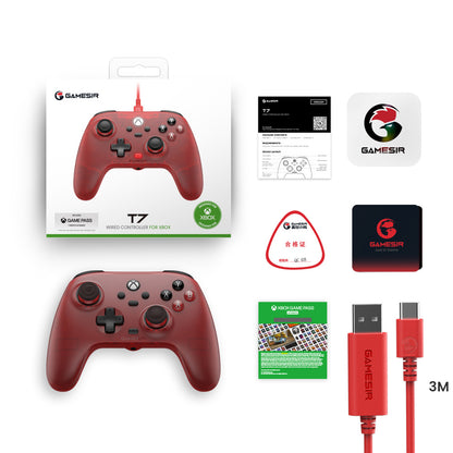 [Xbox Certified] GameSir T7 Wired Game Controller, 1-month Free XGPU, Hall Effect Sticks, Hall Triggers, Compatible with Xbox and Xbox One X/S Series, Steam, Windows 10/11 - Ruby Red