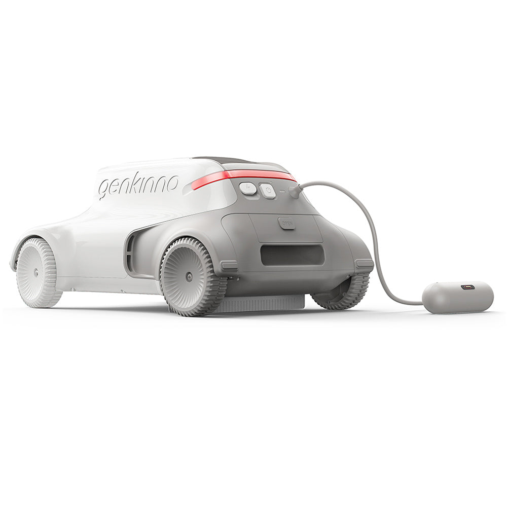 Genkinno P2 Cordless Robotic Pool Vacuum Cleaner, 70W Suction, 120 Mins Runtime, AdaptiveNav Path Planning, AdaptiveSuc Technology, APP Remote Control, for Above/In-Ground Flat Pools - White