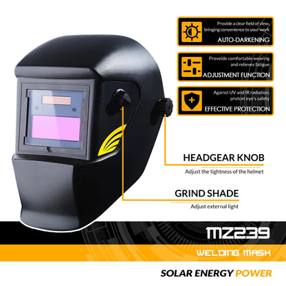 DEKO Basal Black Solar Auto Darkening MIG MMA Electric Welding Mask/Helmet/Welding Lens for Welding Machine or Plasma Cutter