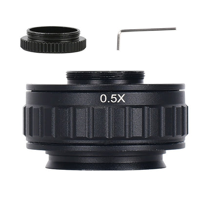 HAYEAR 0.5X C-Mount Lens Adapter, Microscope Camera Connector, Focus Adjustable, Trinocular Stereo Micro