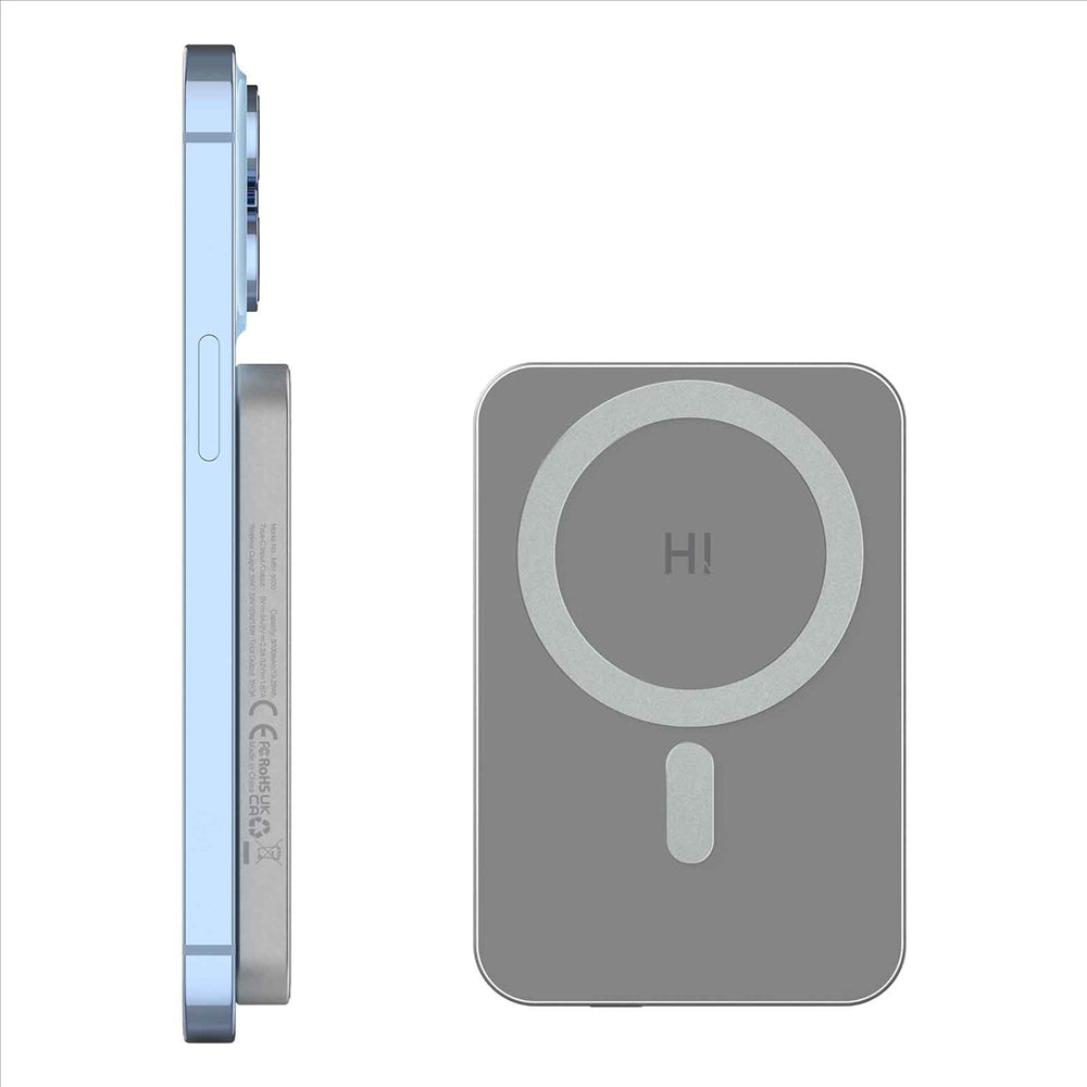 HINOVO MB1-5000 Magnetic Wireless Portable Charger, 5000mAh Magnetic Power Bank, Mag-Safe Battery Pack for iPhone 14/13/12 Series Compatible with Mag-Safe Case, 20W PD Fast Charging Ultra Slim and Light