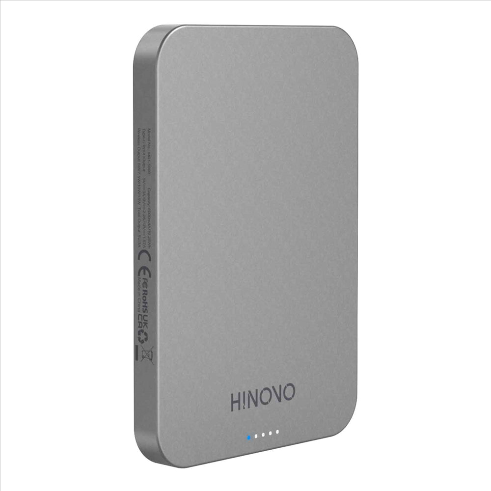 HINOVO MB1-5000 Magnetic Wireless Portable Charger, 5000mAh Magnetic Power Bank, Mag-Safe Battery Pack for iPhone 14/13/12 Series Compatible with Mag-Safe Case, 20W PD Fast Charging Ultra Slim and Light