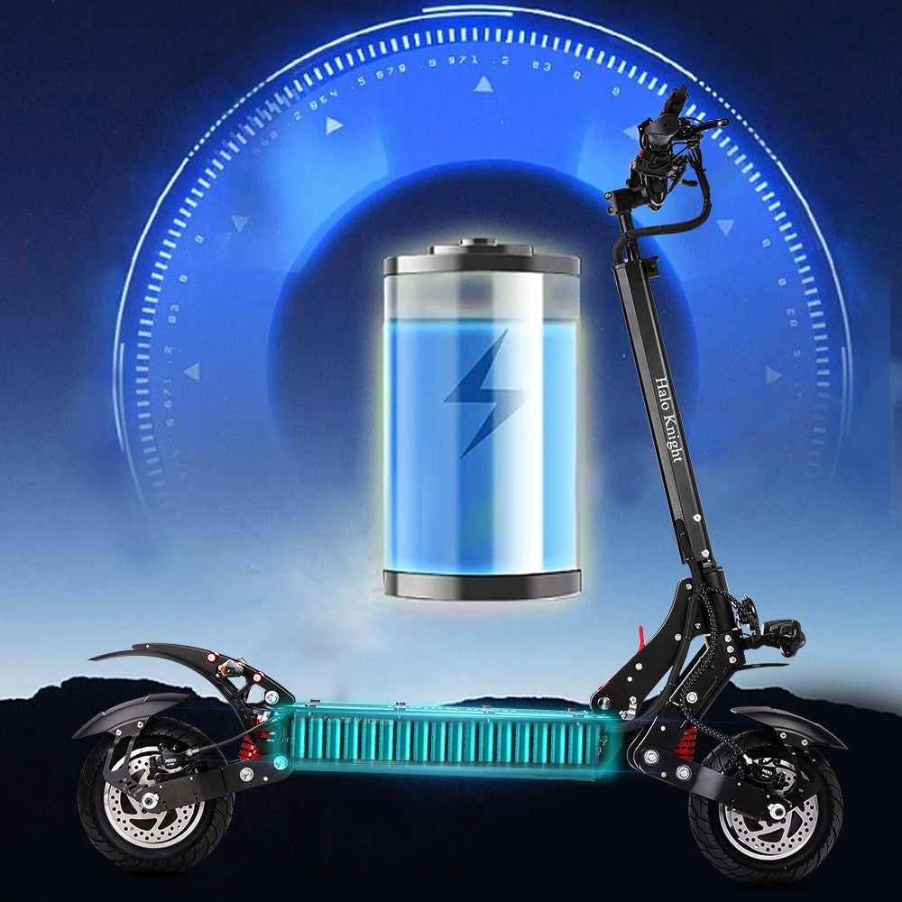 Halo Knight T108 Electric Scooter 10 inch Road Tire Dual 1000W Motor 65km/h Max Speed 52V 28.8Ah Battery 60km Max Range 150kg max load Hydraulic Brake IPX4 Waterproof - Black