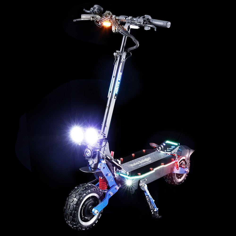 Halo Knight T108 Pro Electric Scooter 11'' Off-Road Tire 3000W*2 Motors 95Km/h Max Speed 60V 38.4Ah Battery 80KM Range 200KG Max load Front &amp; Rear Turn Signal IPX4 Waterproof Dual Hydraulic Brakes Electric Brake - Black