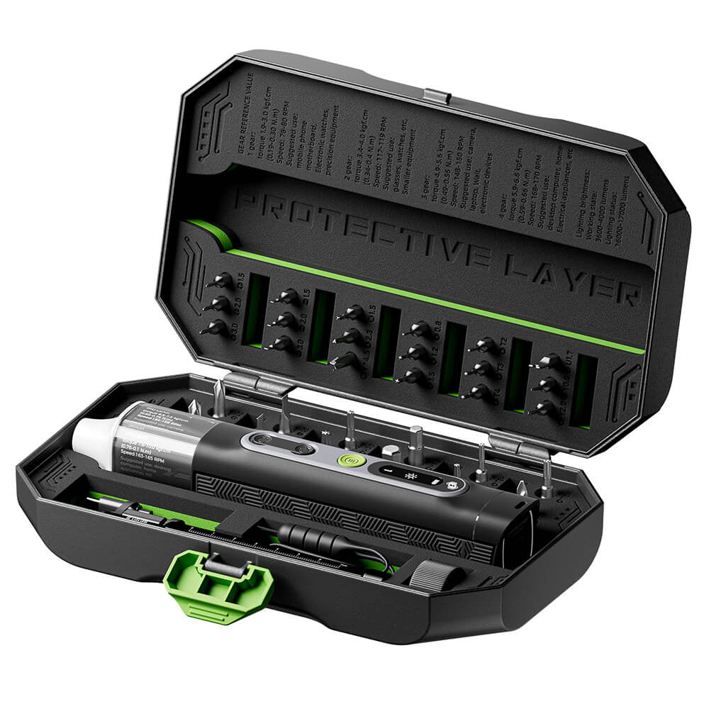 Hanboost ES01 35 In 1 Electric Screwdriver Set, Cordless Precision Tool with Magnetic Bits, Manual and Electric Modes, 4 Torque,  4 LED, for PC/ Phone/ Camera/ Laptop/ Watch/ Drone Repairs