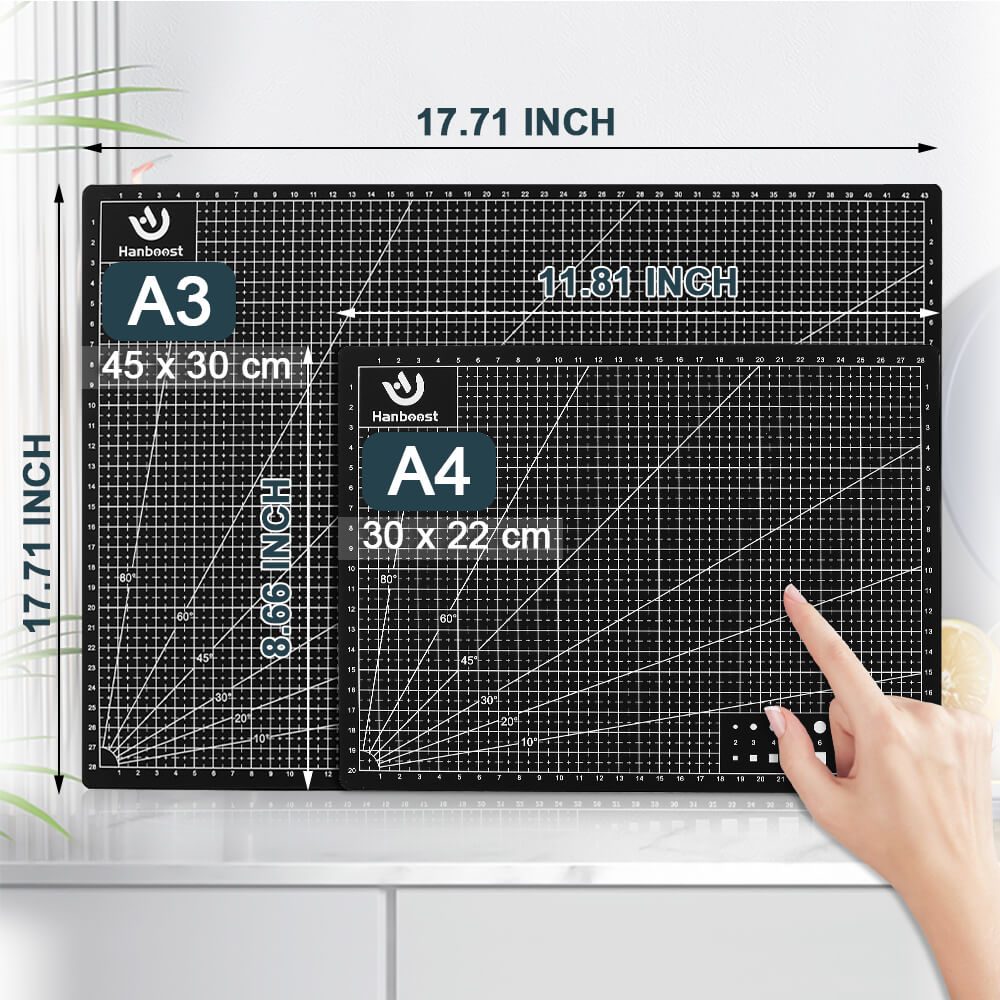 Hanboost MA01 30*22cm (11.8*8.7inch) Double-sided Craft Cutting Mat for Sewing, Crafting, Modelling, Scrapbooking