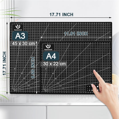 Hanboost MA01 30*22cm (11.8*8.7inch) Double-sided Craft Cutting Mat for Sewing, Crafting, Modelling, Scrapbooking