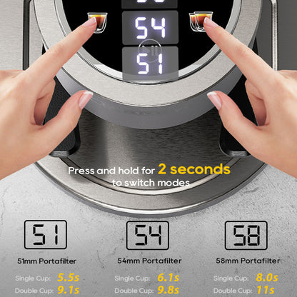 HiBREW G7 Coffee Grinder, 48 Grind Settings, Anti-Static Technology, Stainless Steel Conical Burr, Touch Panel, Compatible with 51/54/58mm Portafilters, Hands-Free Coffee Grinding