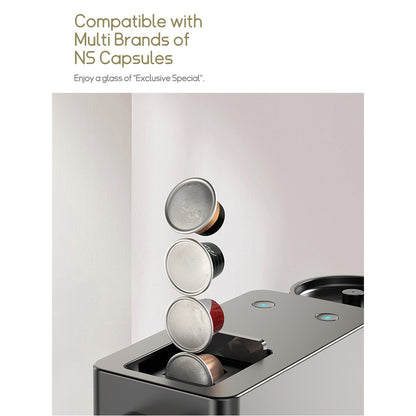 HiBREW H15 Nes Capsule Coffee Machine, 20 Bar High-pressure Extraction, Removable Milk Tank, Adjustable Temperature &amp; Capacity