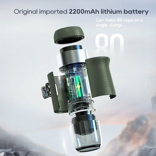 HiBREW H4B Wireless Portable 3 in 1 Espresso Coffee Maker, 15 Bar Pressure, 2200mAh Rechargeable Battery, with Adapter Storage Bag Bracket