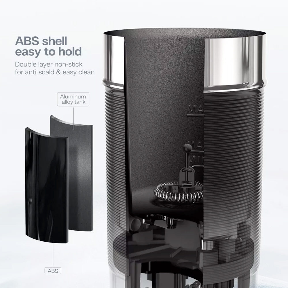 HiBREW M1A 450W Milk Frother Foaming Machine, Chocolate Mixer Cold/Hot Latte Cappuccino, Fully Auto Milk Warmer - Black