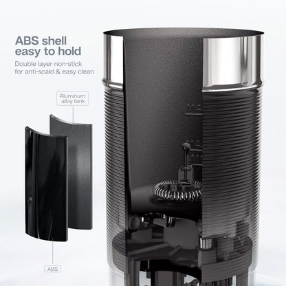 HiBREW M1A 450W Milk Frother Foaming Machine, Chocolate Mixer Cold/Hot Latte Cappuccino, Fully Auto Milk Warmer - Black