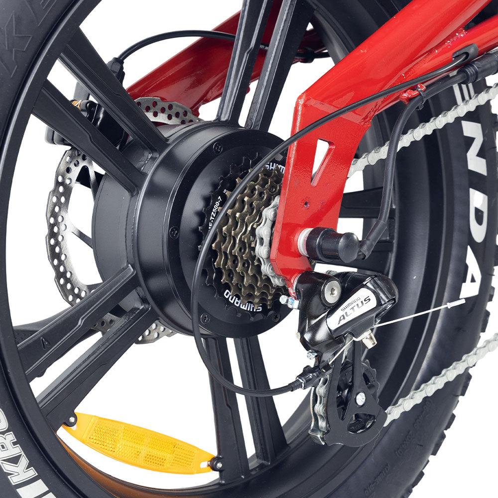 Hidoes B6 Electric Bike, 1200W Motor, 48V 15Ah Battery, 20"x4" Fat Tires, 50km/h Max Speed, 75km Range, Front &amp; Rear Oil Disc Brakes, Hydraulic Shock Absorber - Red
