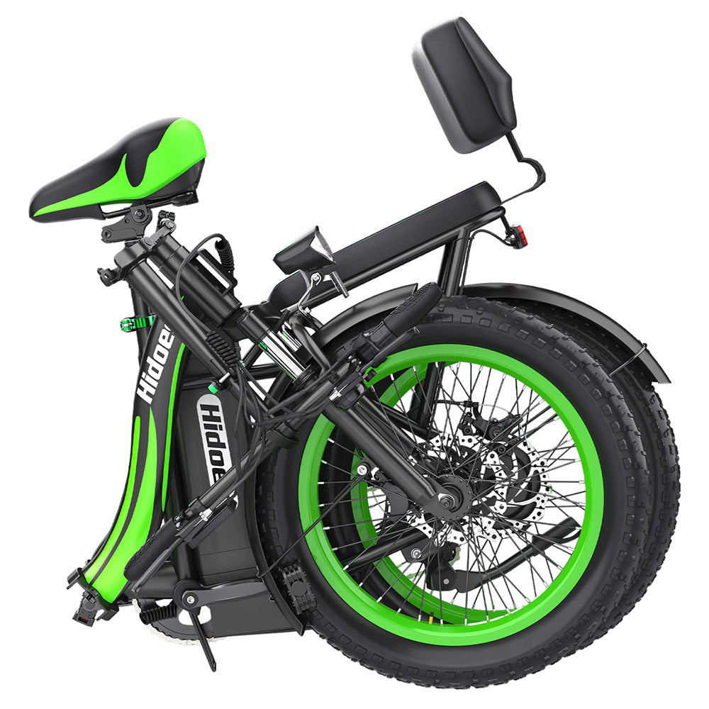 Hidoes C1 Electric Bike with Rear Seat, 750W Motor, 48V 13Ah Battery, 20*3.0 inch Fat Tire, 40km/h Max Speed, 70km Range, Front &amp; Rear Disc Brake - Green