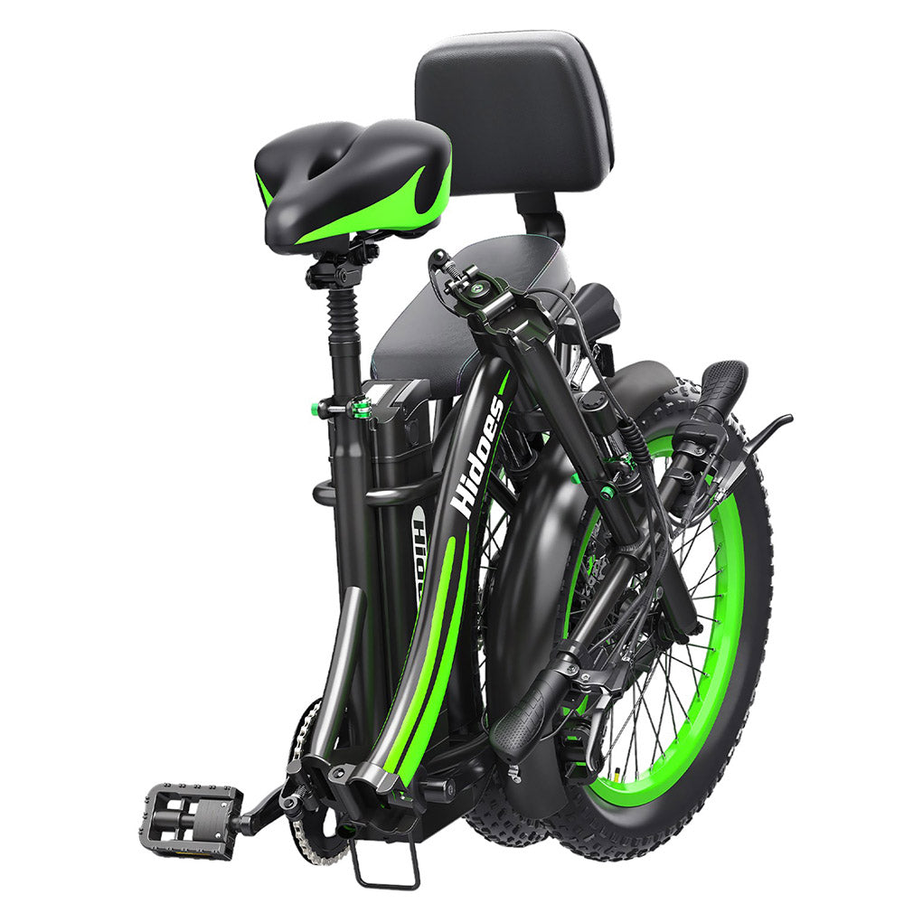Hidoes C1 Electric Bike with Rear Seat, 750W Motor, 48V 13Ah Battery, 20*3.0 inch Fat Tire, 40km/h Max Speed, 70km Range, Front &amp; Rear Disc Brake - Green
