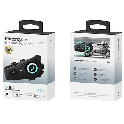 Houtonsen FX2 Helmet Bluetooth Headset with High-definition Sound Quality and 6-color Dazzling Lights - Black