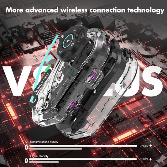 Houtonsen V8 Plus Motorcycle Helmet Headset, 1000M 2-Person Intercom, 30h Working Time, Noise Reduction, MP3/GPS/FM Navigation Support, AI Voice Assistant, IPX67 Waterproof, Bluetooth 5.2 - 1Pc Pack