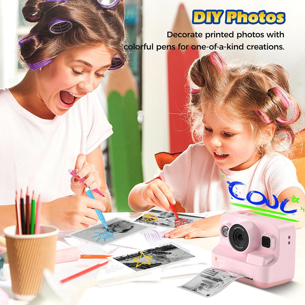 Hunkstar HC200 Instant Print Camera for Kids, with 32GB SD Card, Birthday Gifts for Girls Boys Age 3-12, HD Digital Video Cameras, Portable Toy, Blue
