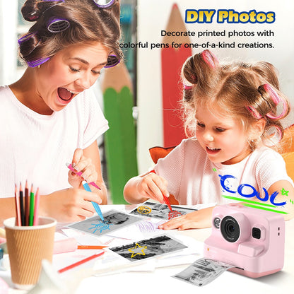 Hunkstar HC200 Instant Print Camera for Kids, with 32GB SD Card, Birthday Gifts for Girls Boys Age 3-12, HD Digital Video Cameras, Portable Toy, Blue