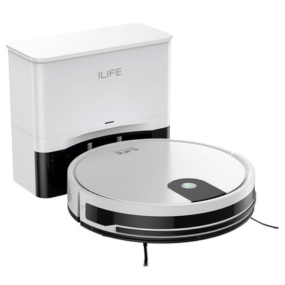 ILIFE G9 Pro Robot Vacuum Cleaner with Self-Emptying Station (Upgraded), 2-in-1 Vacuum and Mop, 3000Pa Suction, with Remote Control, Support Alexa/Google Home, Ideal for Pet Hair, Carpets and Hard Floors - White