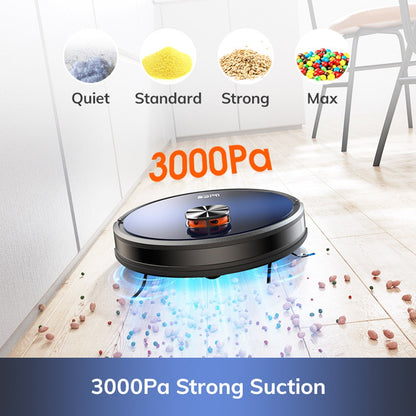 ILIFE T10s Robot Vacuum Cleaner, 2 in 1 Vacuum and Mop, Self-Emptying Station, 3000Pa Suction, 2.5L Dust Bag, LDS Navigation, 150 mins Runtime, Save up to 5 Maps, App &amp; Voice Control - Gradient Blue