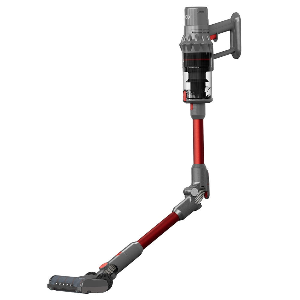 JIGOO C500 Cordless Vacuum Cleaner, 33KPa Suction, 500W Motor, Smart Dust Sensor, 1.2L Dust Cup, 5-Stage Filtration, Up to 60 Mins Runtime, 8x2200mAh Removable Batteries, LED Touch Screen, Rotatable Metal Tube - Red