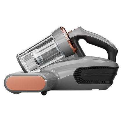 JIGOO S300 Pro Dual-Cup Smart Anti-Mite Cleaner Bed Vacuum Cleaner with Dust Mite Sensor 500W 13KPa Suction Innovative Metal Brushroll UV Light &amp; Ultrasonic Tech Multi-Directional Heating - Grey
