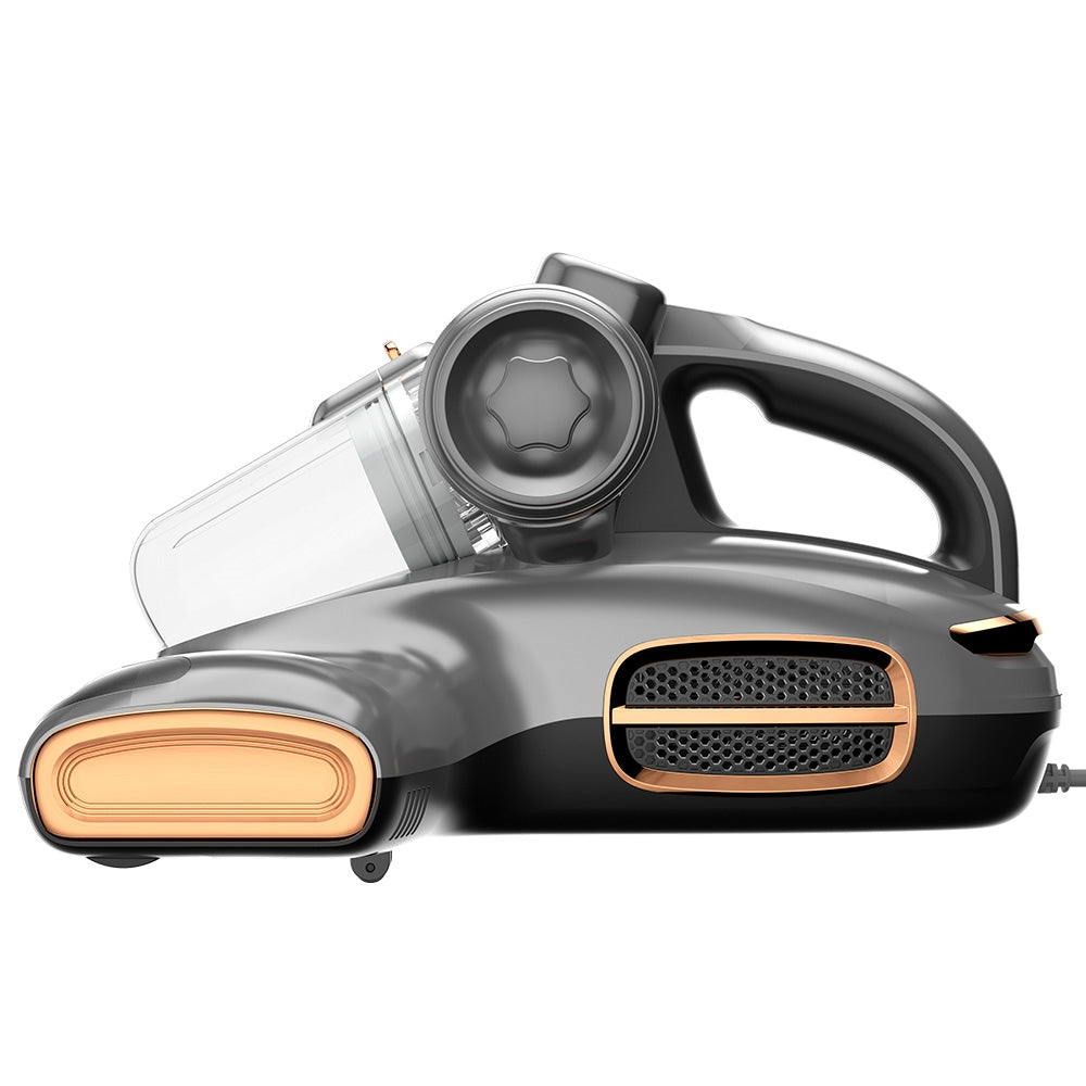 JIGOO T600 Dual-Cup Smart Bed Vacuum Cleaner for Mattress with UV Light, 700W 15KPa Suction,  Ultrasonic Tech, 99.99% Mites Removal, Handheld Vacuum Cleaner for Bed, Sofa - Grey