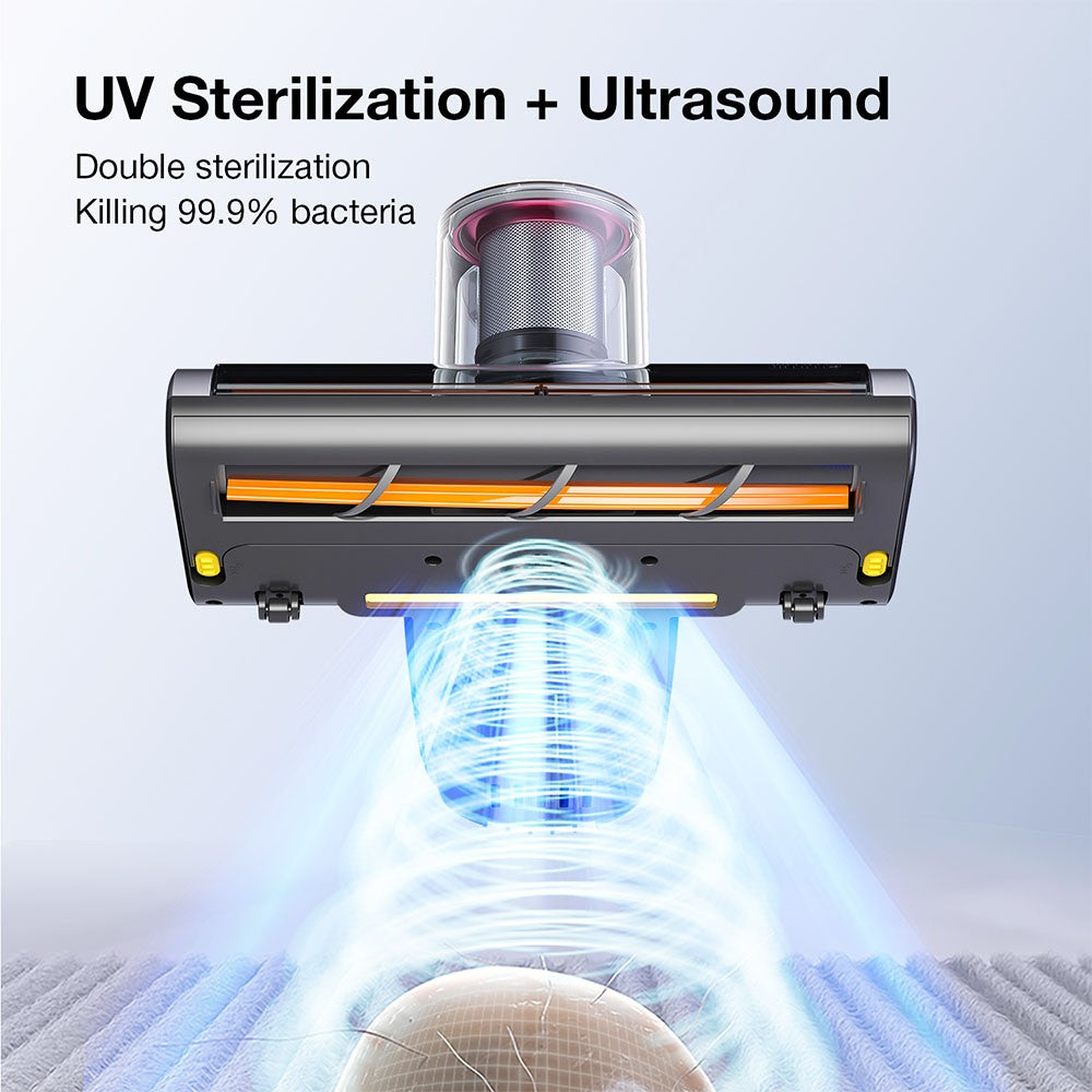 JIMMY BX6 Pro Double Cup Bed Vacuum Cleaner for Mattress with UV Light, 600W 16Kpa Suction, UV sterilizationKilling 99.9% bacteria, LED Display with Smart Dust Sensor, Handheld Vacuum Cleaner for Bed &amp; Sofa