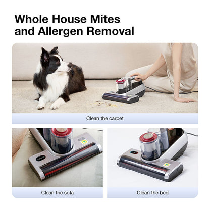 JIMMY BX6 Pro Double Cup Bed Vacuum Cleaner for Mattress with UV Light, 600W 16Kpa Suction, UV sterilizationKilling 99.9% bacteria, LED Display with Smart Dust Sensor, Handheld Vacuum Cleaner for Bed &amp; Sofa