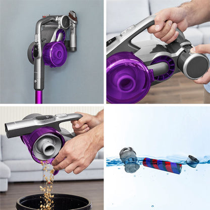 JIMMY JV85 Pro Mopping Version Flexible Handheld Cordless Vacuum Cleaner, 2 in 1 Vacuuming Mopping, 200AW Powerful Suction, 550W Digital Brushless Motor, 70 Minutes Run Time, 200ml Water Tank, Ultra-low Noise - Purple