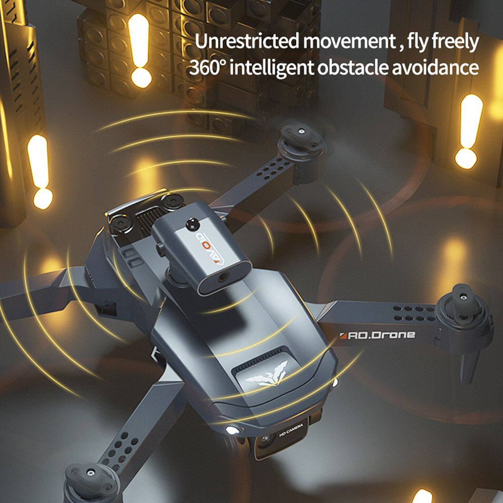 JJRC H106 4K Camera All-Round Obstacle Avoidance Foldable RC Drone Dual Camera Three Batteries - Orange