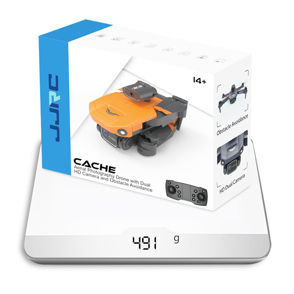 JJRC H106 4K Camera All-Round Obstacle Avoidance Foldable RC Drone Dual Camera Three Batteries - Orange