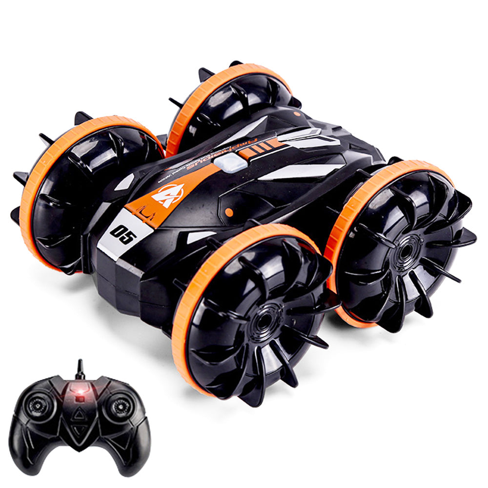 JJRC Q113 1:24 RC Stunt Car 4WD 360 Rotate 2-in-1 Waterproof Water&amp;Land Drift Amphibious Vehicle Models Toy - Orange