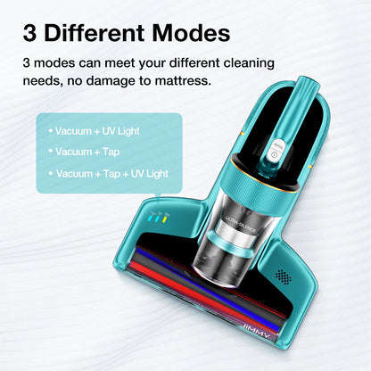 JIMMY BX6 Handheld Anti-Mite Vacuum Cleaner, Bed Vacuum Cleaner, 600W Suction, Strong Tapping Ultrasonic &amp; UV Light Intelligent Dust Recognition, 240mm Widened Suction Port, 3 Modes, 0.5L Dust Cup - Blue
