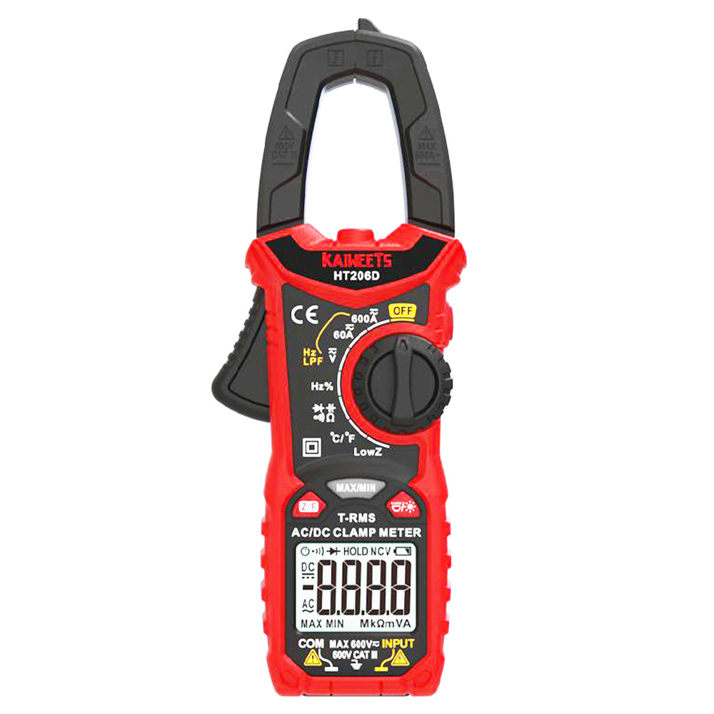 KAIWEETS HT206D Digital Clamp Meter, 6000 Counts, AC/DC Current, LowZ &amp; LPF, NCV Detection Function
