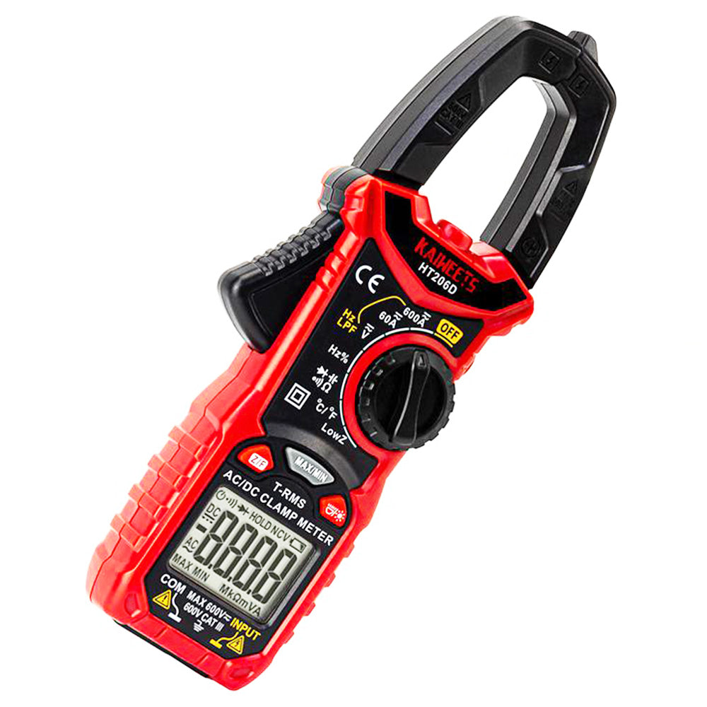 KAIWEETS HT206D Digital Clamp Meter, 6000 Counts, AC/DC Current, LowZ &amp; LPF, NCV Detection Function